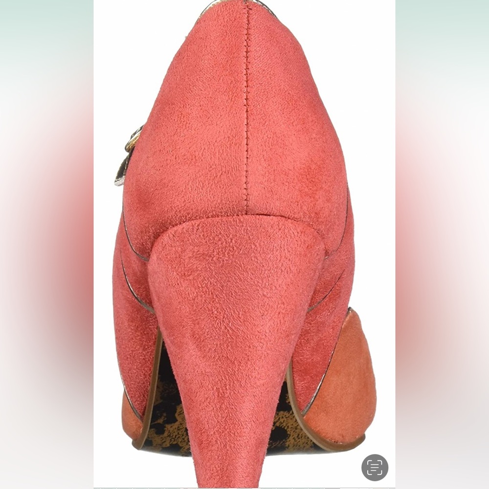 Bettie Page Peach Suede Kathryn Vintage Retro 60s Groovy Pinup Style Pum… - Picture 4 of 7